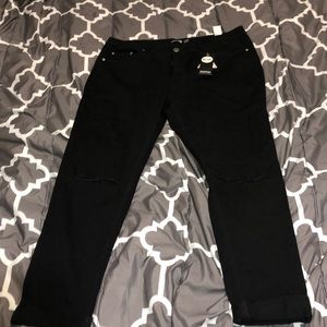 Black jeans w/ knee slits
